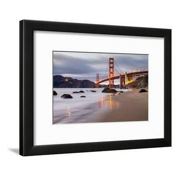 Sunset at Marshall Beach, Golden Gate Bridge, San Francisco California, Framed Art Print Wall Art by Vincent James Sold by Art.Com