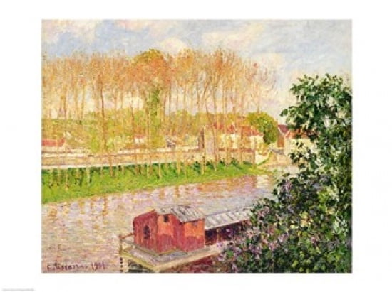 Sunset at Moret-sur-Loing 1901 Canvas Art - Camille Pissarro (36 x 24)