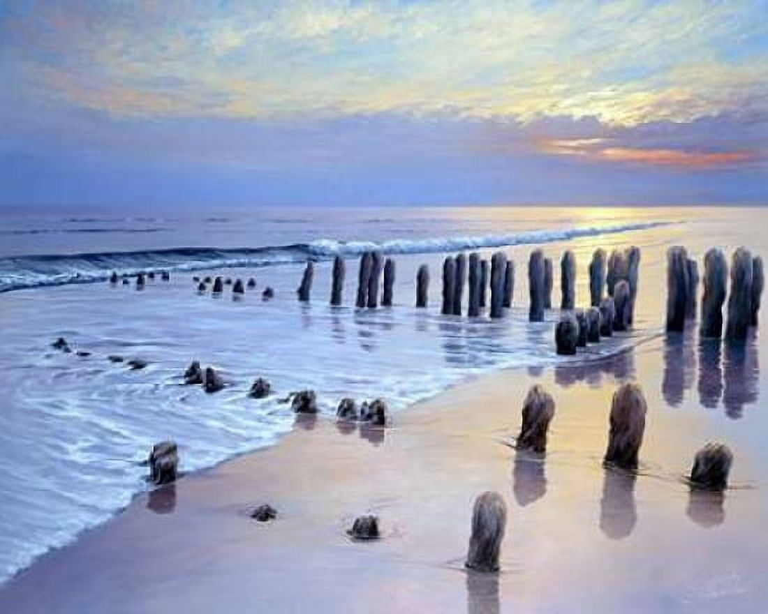 Sunset at Ostsee coast I Canvas Art - Sigur Schneider (24 x 30)
