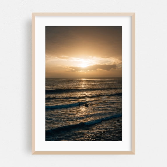 Sunset at Pearl Street - Laguna Beach California Photography Oak Framed Wall Art Print 16 x 24 inches