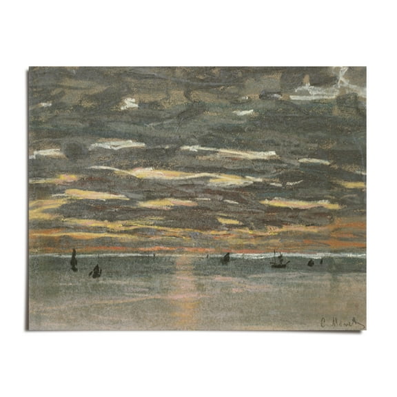 Sunset at Sea - Claude Monet - 8x12 - Wall Art Print - UNFRAMED