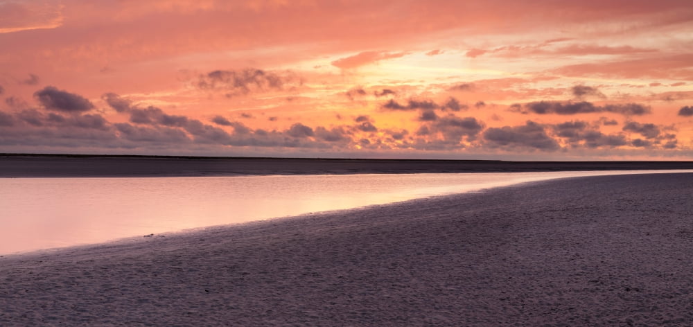Sunset at the bay of Mont Saint-Michel Manche Basse-Normandy France Canvas Art - Panoramic Images (20 x 9)