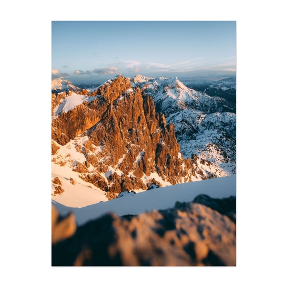 Sunset in the austrian alps - Sankt Martin bei Lofer Salzburg Österreich Photography Mountain Landscape Snow Nature Scenic Winter Sunset Unframed Wall Art Print 24 x 30 inches