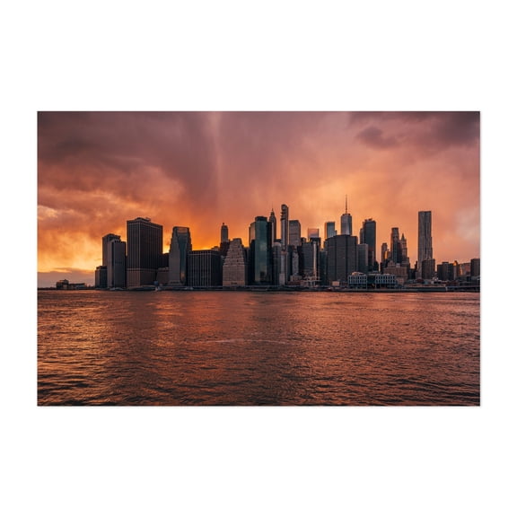 Sunset from DUMBO 02 - Brooklyn New York Photography Unframed Wall Art Print 5 x 7 inches