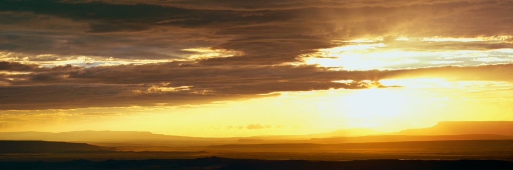 Sunset from the rim of Canyon De Chelly National Monument Arizona USA Canvas Art - Panoramic Images (36 x 12)