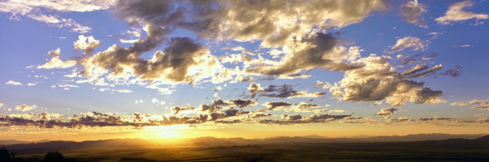 Sunset from the rim of Canyon De Chelly National Monument Arizona USA Canvas Art - Panoramic Images (36 x 12)