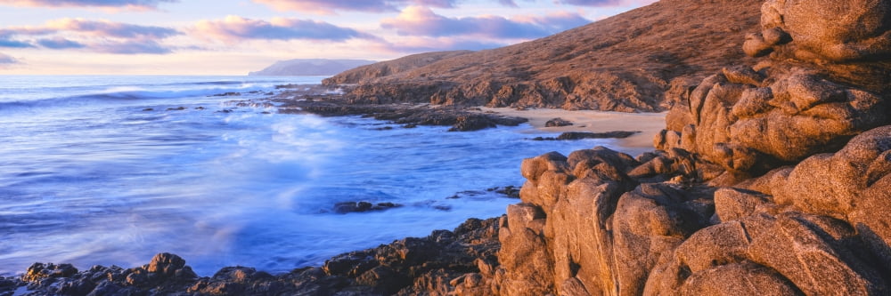Sunset glow along Pacific coast Cerritos Beach Todos Santos Baja California Sur Mexico Canvas Art - Panoramic Images (36 x 12)