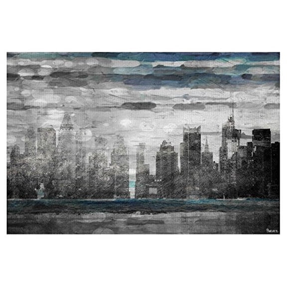 Sunset in NYC by Parvez Taj Painting Print on Wrapped Canvas