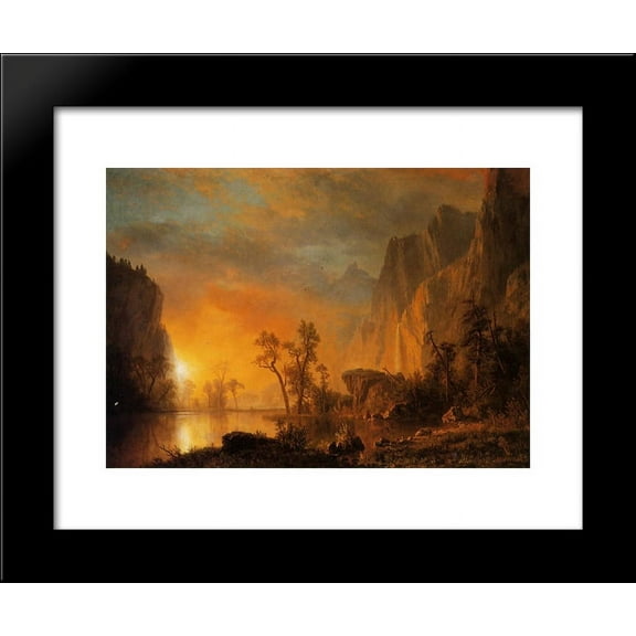 Sunset in the Rockies 20x24 Framed Art Print by Bierstadt, Albert