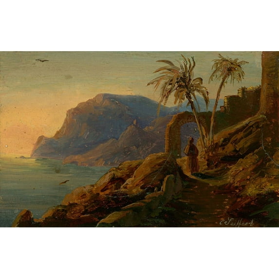 Sunset on Capri Poster Print by Carl Friedrich Seiffert (24 x 36)