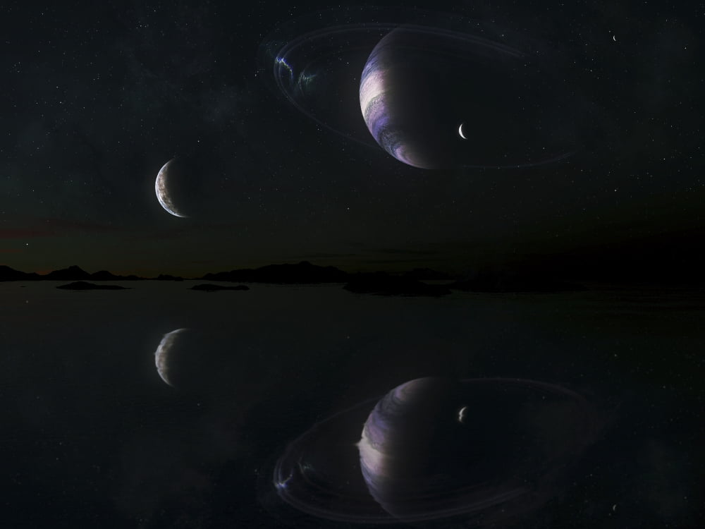 Sunset on Epsilon Eridani B5 Canvas Art - Kevin LafinStocktrek Images (17 x 13)
