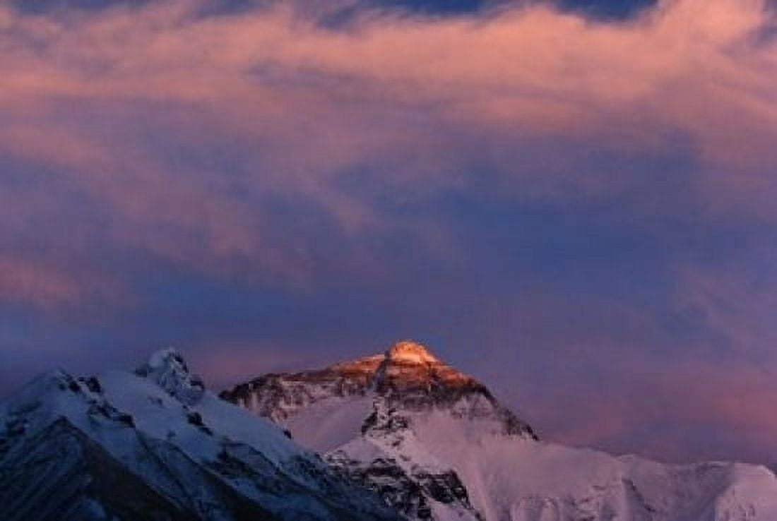 Sunset on Mt Everest Tibet China Canvas Art - Keren Su DanitaDelimont (19 x 12)