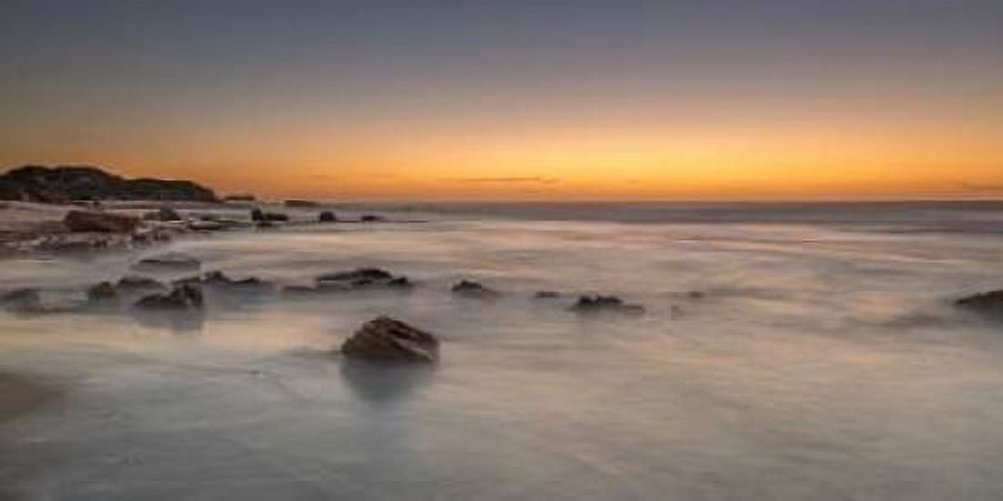 Sunset on rocky beach with colorful sky Canvas Art - Assaf Frank (10 x 20)