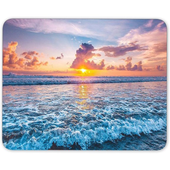 Sunset on the Ocean Office Mouse Pad Non-Slip Natural Rubber Rectangular Gaming Mouse Pad Perfect for Home & Office