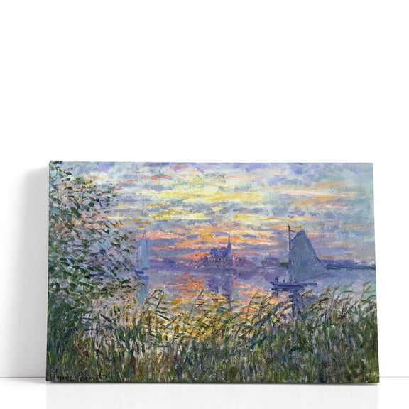 Sunset on the Siene, 1874 - Wrapped Canvas Print Wall Art | 48" W x 32" H