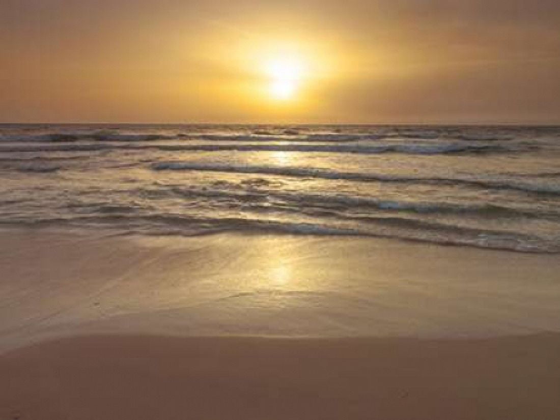 Sunset on the beach Canvas Art - Assaf Frank (18 x 24)