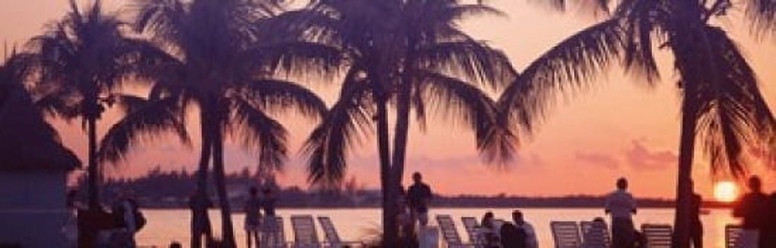Sunset on the beach Miami Beach Florida USA Canvas Art - Panoramic Images (18 x 6)