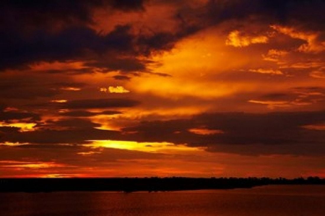Sunset over Chobe River Chobe Safari Lodge Kasane Botswana Africa Canvas Art - David Wall DanitaDelimont (19 x 12)