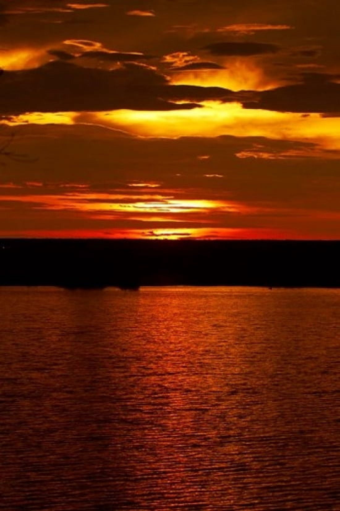 Sunset over Chobe River from Sedudu BarKasane Botswana Africa Canvas Art - David Wall DanitaDelimont (12 x 17)