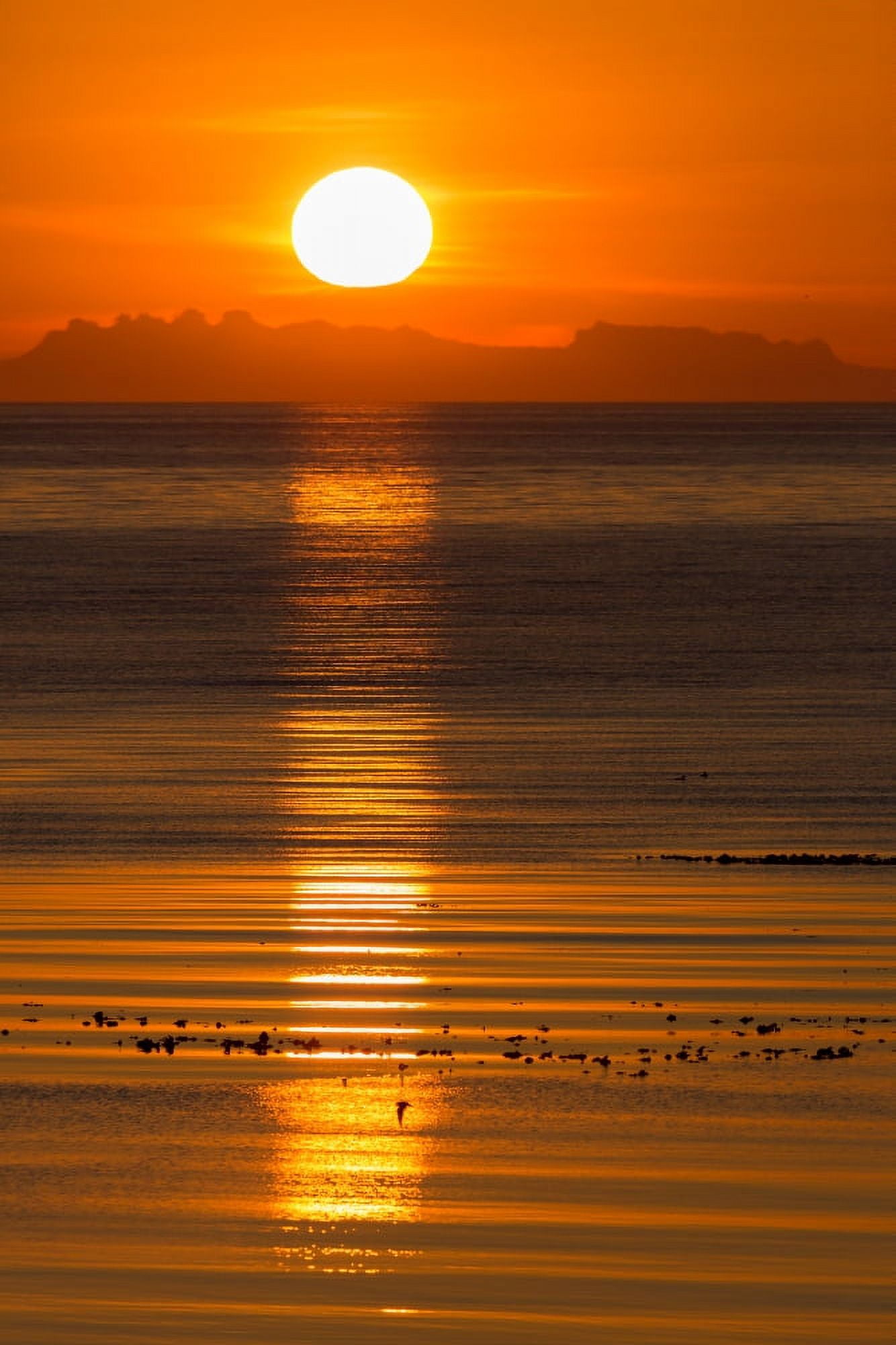 Sunset over Faxafloi bay Reykjavik Iceland Canvas Art - Panoramic Images (27 x 9)