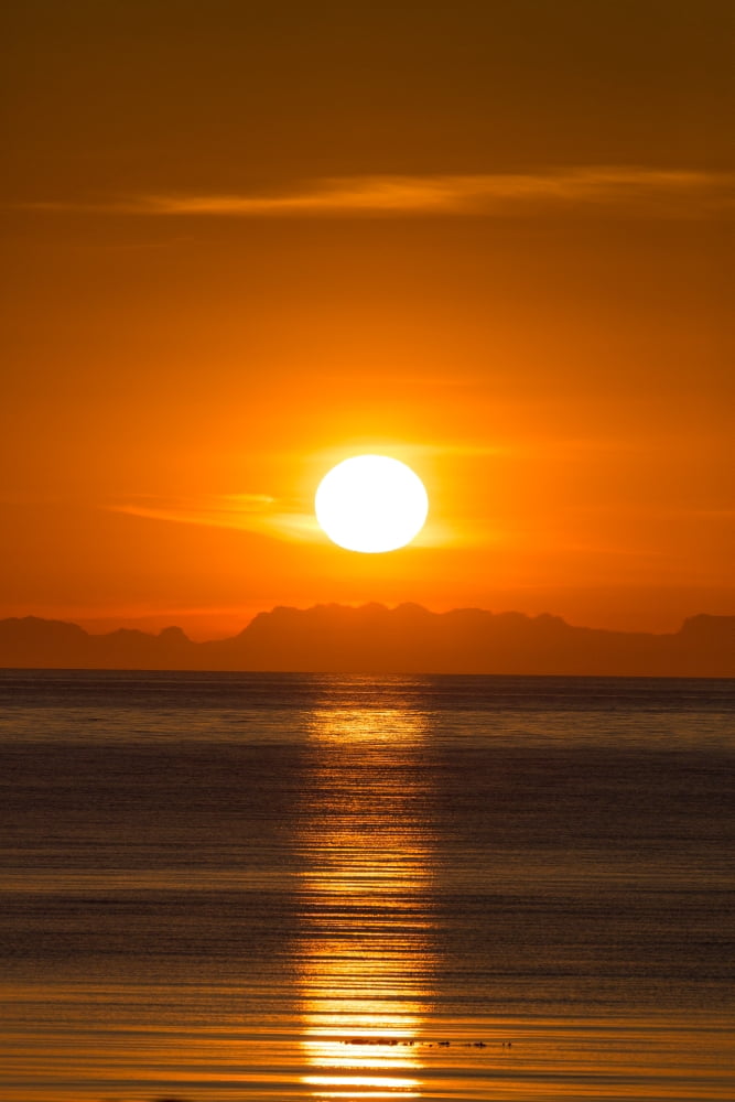 Sunset over Faxafloi bay Reykjavik Iceland Canvas Art - Panoramic Images (36 x 12)