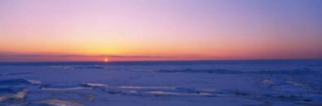 Sunset over Lake Erie New York State Canvas Art - Panoramic Images (37 x 12)