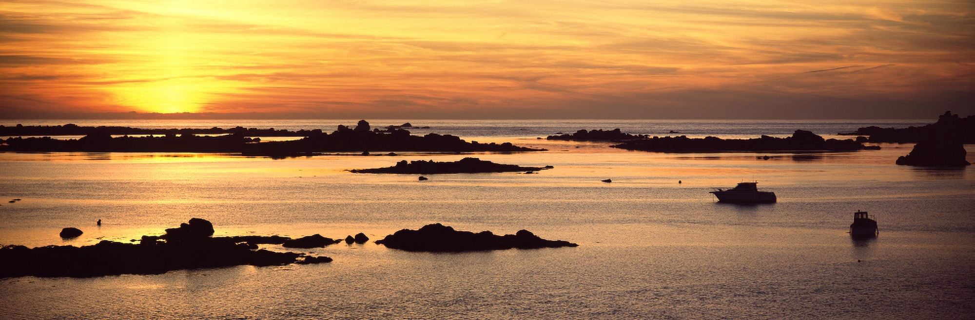 Sunset over Lillia near Ile Vierge Finistere Brittany France Canvas Art - Panoramic Images (27 x 9)