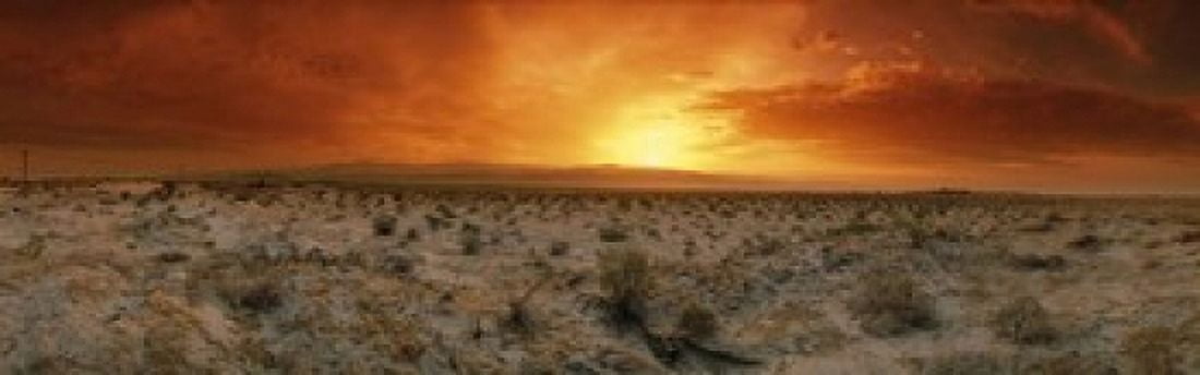 Sunset over a desert Palm Springs California USA Canvas Art - Panoramic Images (18 x 6)