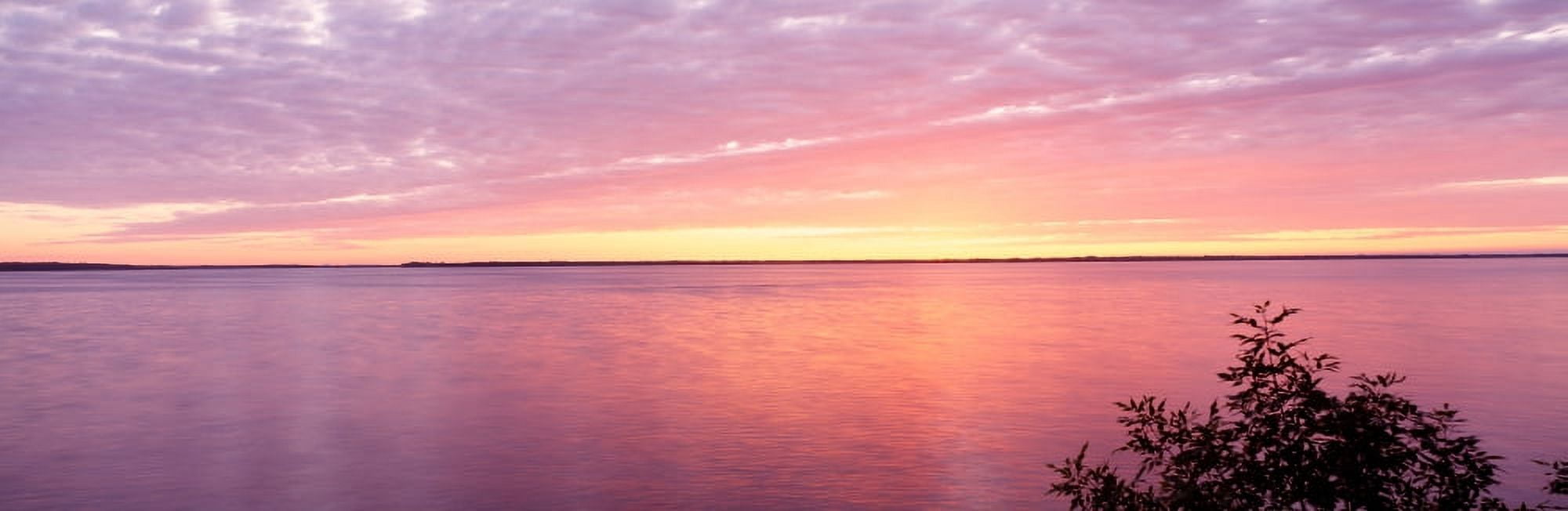 Sunset over a lake Castle Rock Lake Wisconsin USA Canvas Art - Panoramic Images (27 x 9)