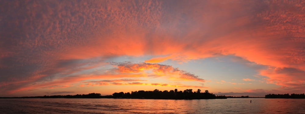 Sunset over a lake Lake Minnetonka Minnesota USA Canvas Art - Panoramic Images (27 x 9)