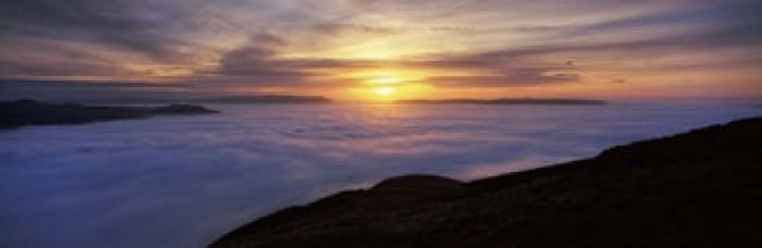 Sunset over a lake Loch Lomond Argyll And Bute Scotland Canvas Art - Panoramic Images (18 x 6)