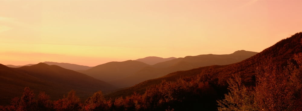 Sunset over a landscape Kancamagus Highway New Hampshire USA Canvas Art - Panoramic Images (36 x 12)