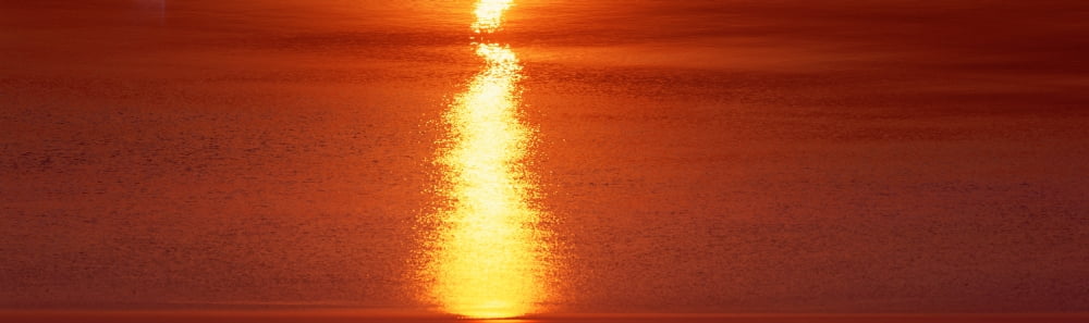 Sunset over lake Michigan Canvas Art - Panoramic Images (27 x 9)