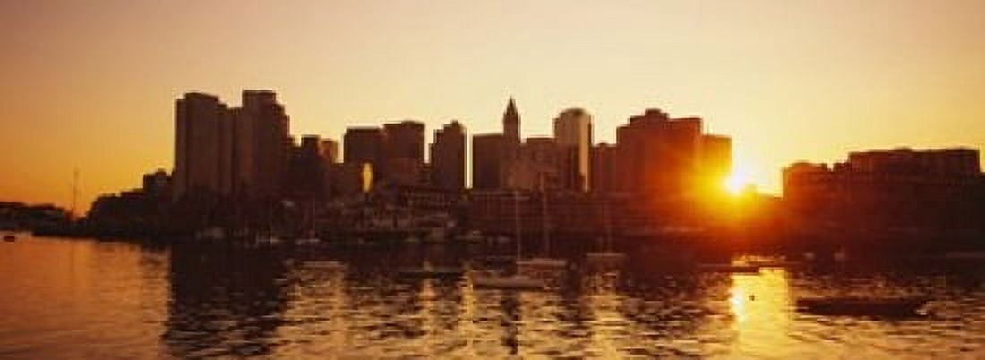 Sunset over skyscrapers Boston Massachusetts USA Canvas Art - Panoramic Images (18 x 7)