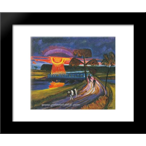 Sunset over the Blue Bridge 20x24 Framed Art Print by Pechstein, Max