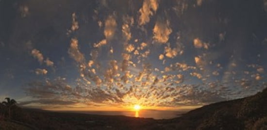 Sunset over the Pacific ocean Kealakekua Bay Kona Coast Kona Hawaii USA Canvas Art - Panoramic Images (24 x 12)