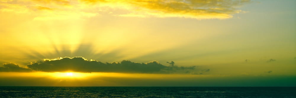 Sunset over the Pacific ocean La Jolla San Diego San Diego County California USA Canvas Art - Panoramic Images (12 x 36)