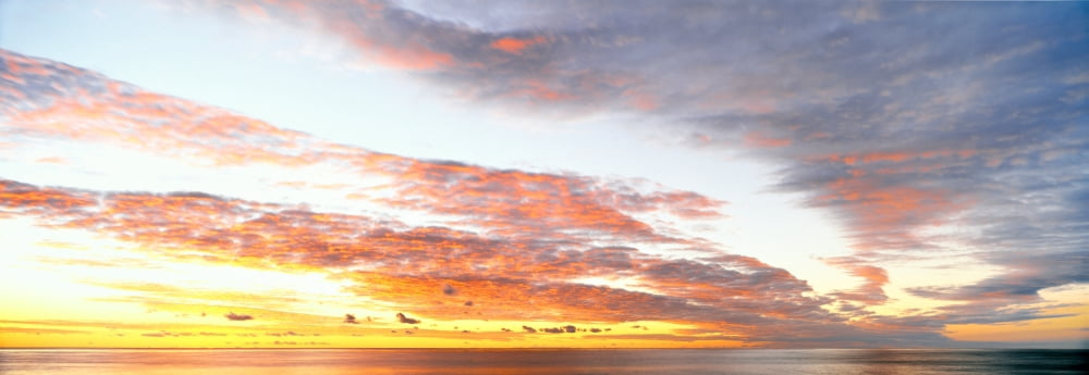 Sunset over the Pacific ocean La Jolla San Diego San Diego County California USA Canvas Art - Panoramic Images (13 x 36)