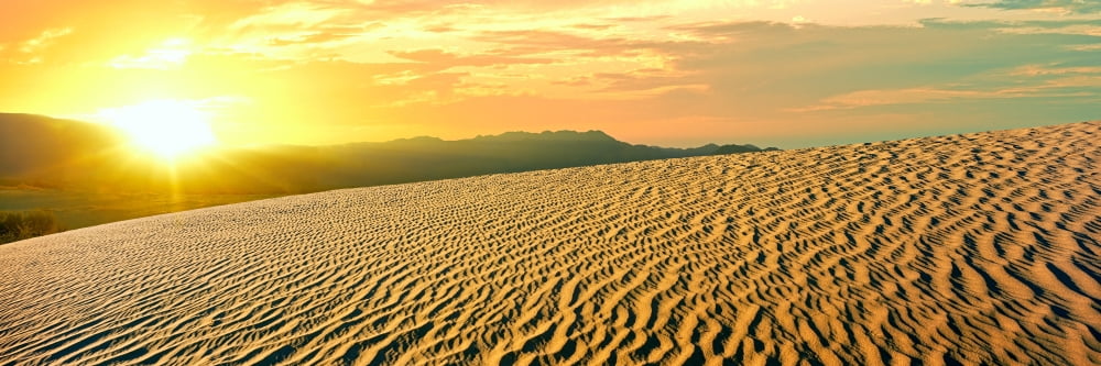 Sunset over the San Ysidro Mountains Anza Borrego Desert State Park California USA Canvas Art - Panoramic Images (12 x 36)