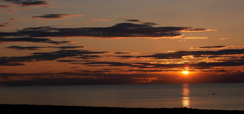 Sunset over the ocean Jetties Beach Nantucket Massachusetts USA Canvas Art - Panoramic Images (27 x 9)