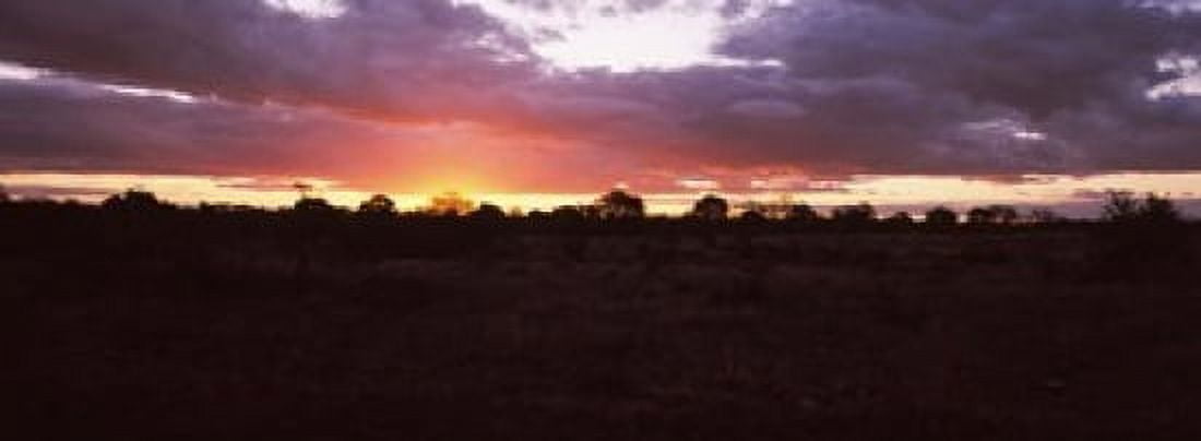 Sunset over the savannah plains Kruger National Park South Africa Canvas Art - Panoramic Images (18 x 7)