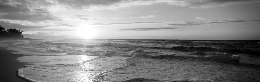 Sunset over the sea Canvas Art - Panoramic Images (12 x 36)