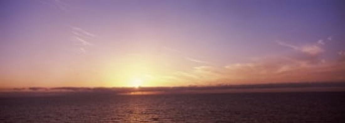 Sunset over the sea Canvas Art - Panoramic Images (36 x 13)