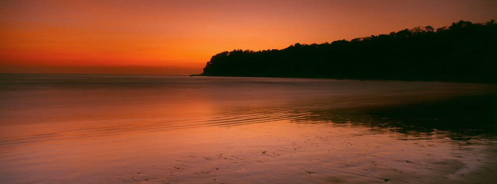 Sunset over the sea Goa India Canvas Art - Panoramic Images (36 x 12)