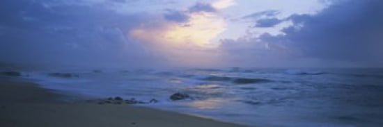Sunset over the sea Porto Portugal Canvas Art - Panoramic Images (36 x 12)