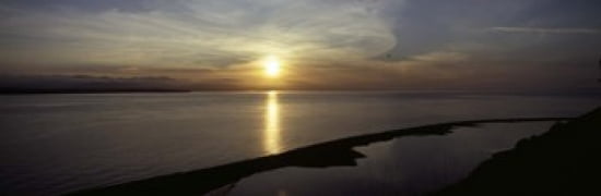 Sunset over the sea Ebeys Landing National Historical Reserve Whidbey Island Island County Washington State USA Canvas Art - Panoramic Images (36 x 12)