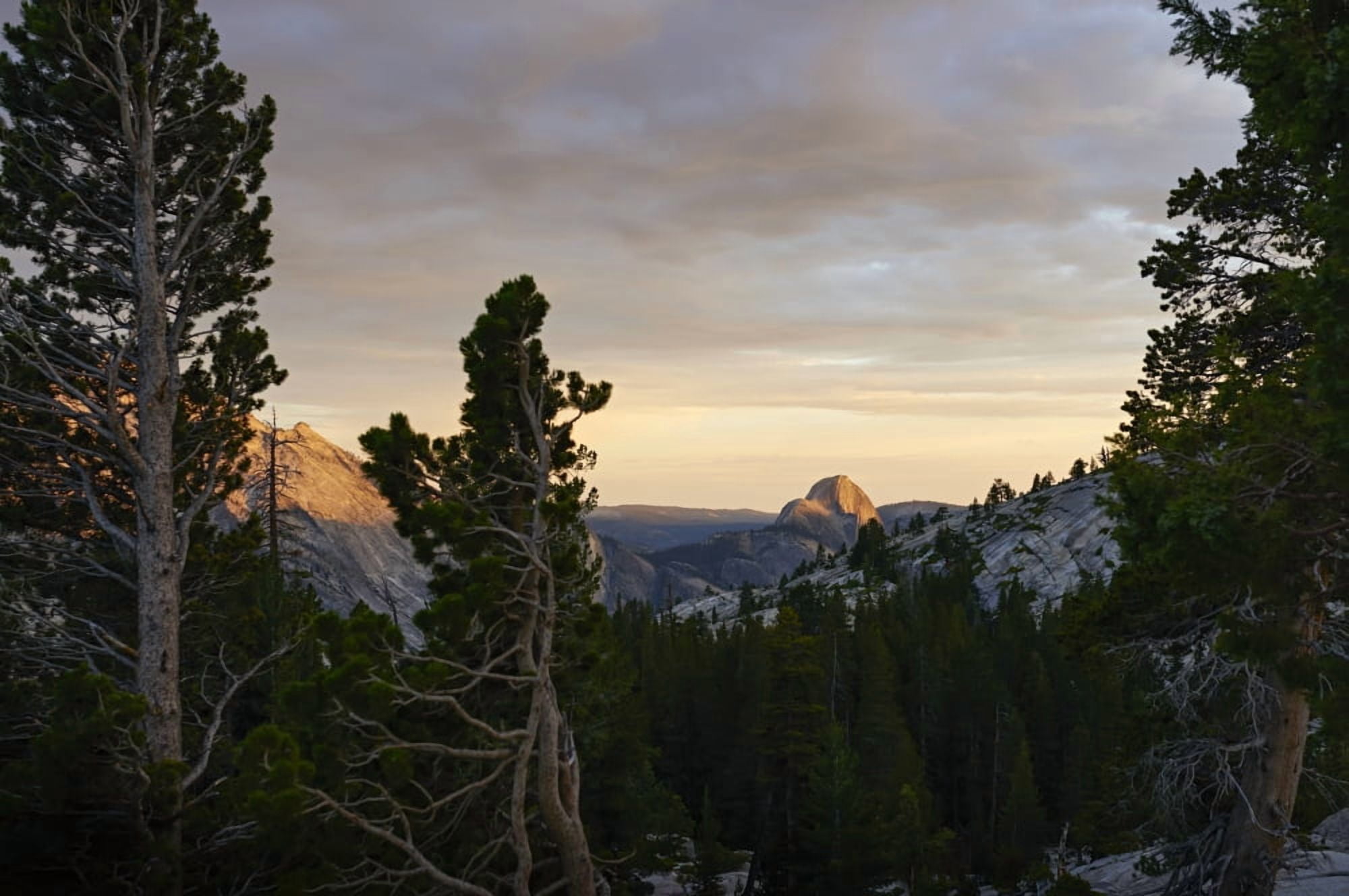 Sunset view from Olmsted Point towards Half dome Yosemite National Park California United States of America Canvas Art - Daniel Alexander Design Pics (38 x 24)
