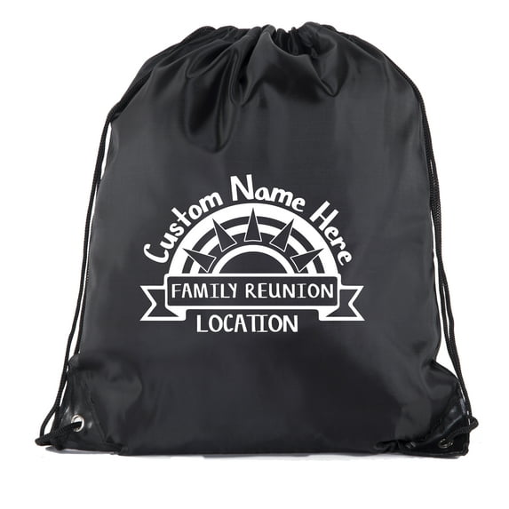 Sunset with name and Date white print-Family Reunion Party Favor Bags