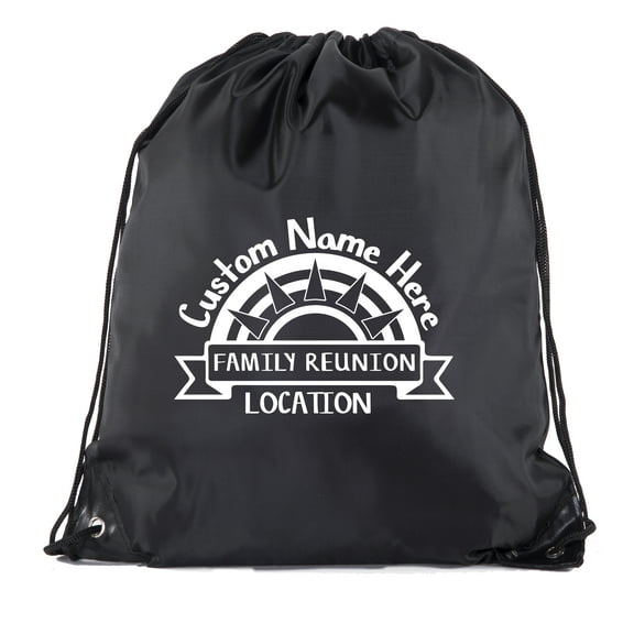 Sunset with name and Date white print-Family Reunion Party Favor Bags