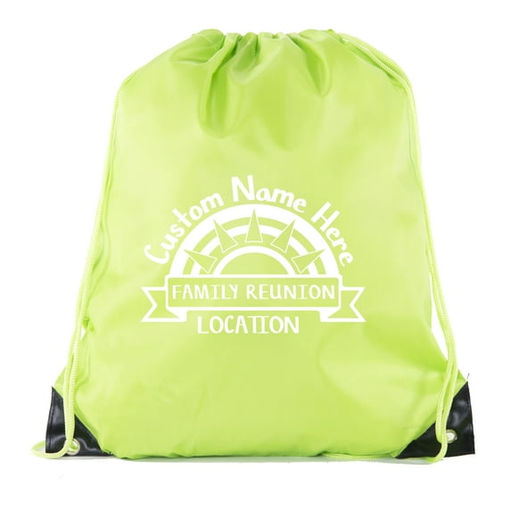 Sunset with name and Date white print-Family Reunion Party Favor Bags